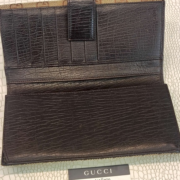 Very Rare Beautiful GUCCI GG Canvas Horsebit Continental Long Flap Wallet - Picture 11 of 16
